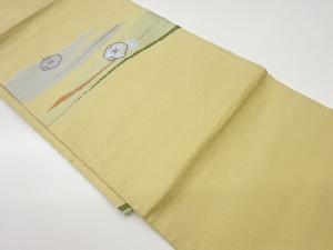 変わり横段に亀甲模様織出し名古屋帯